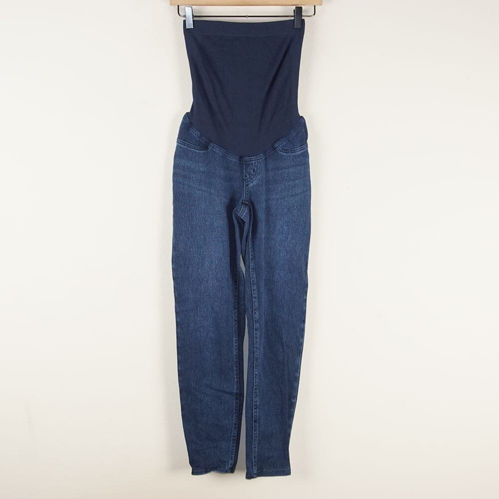 Spanx Mama Ankle Jean-ish Blue Denim Jegging Womens Sz S